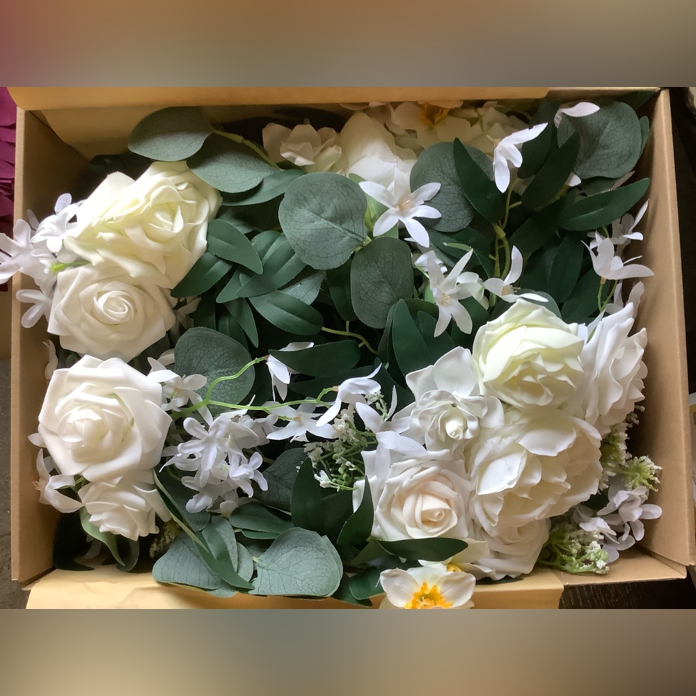 Ling’s Moment Elegant White Bridal or Shower Garlands (two 6.5 ft each)